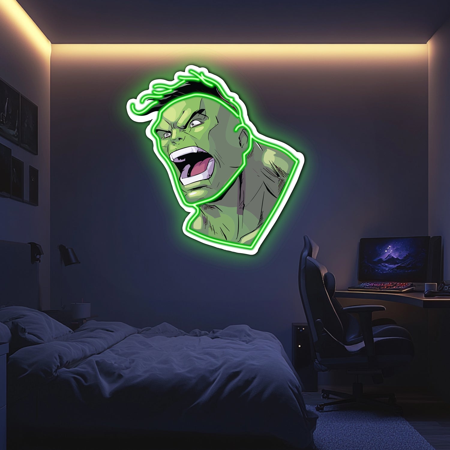 UV Printed Hulk Neon Wall Art- LV0045