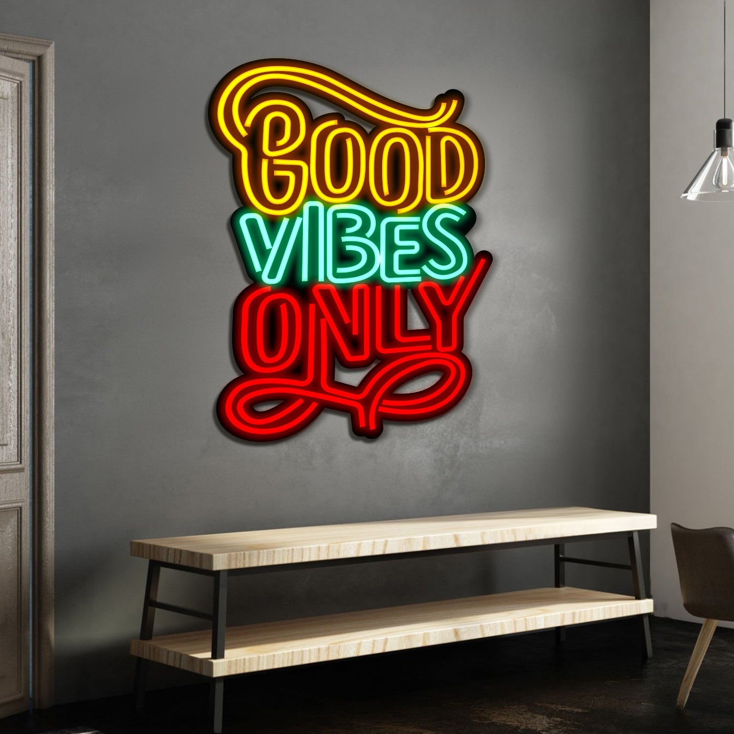 Good Vibes Only Metal Neon Wall Art- LN0139