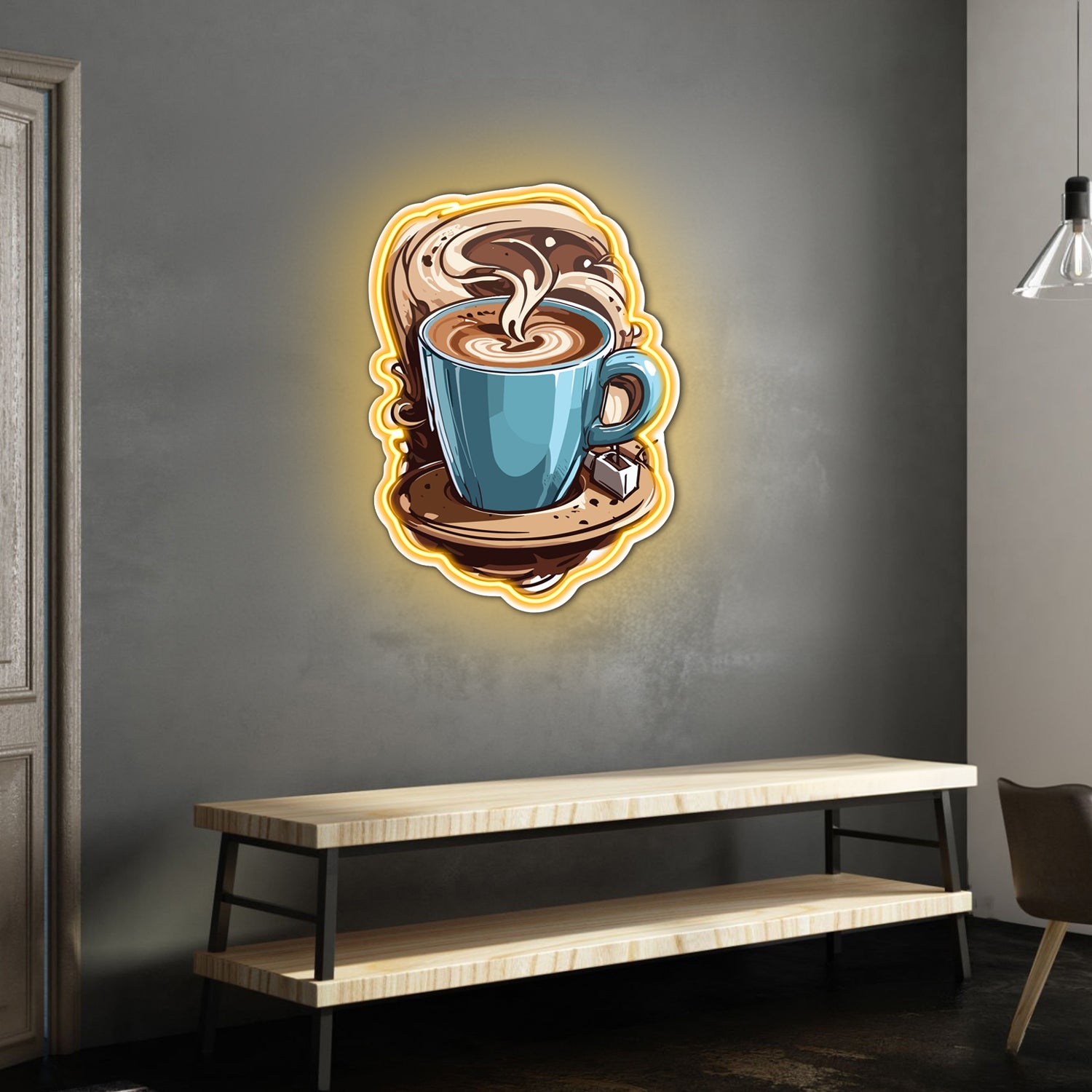 UV Printed Coffee  Neon Wall Art- LV0080