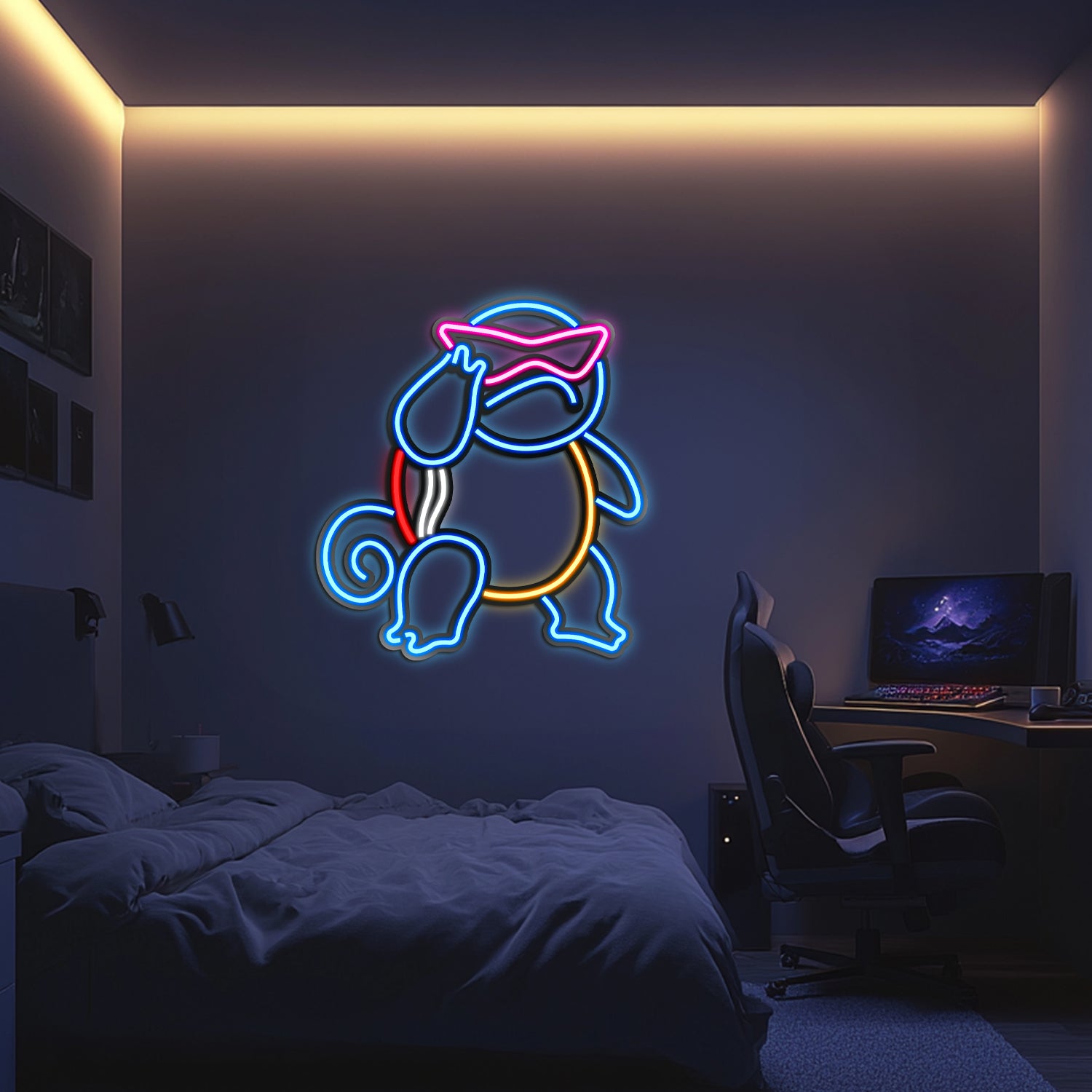 Squirtle Metal Neon Wall Art- LN0051