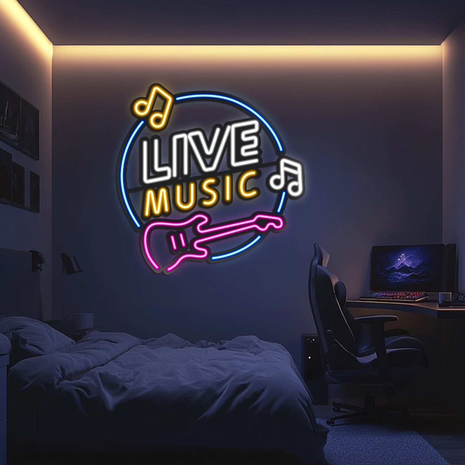 Live Music Metal Neon Wall Art- LN0084