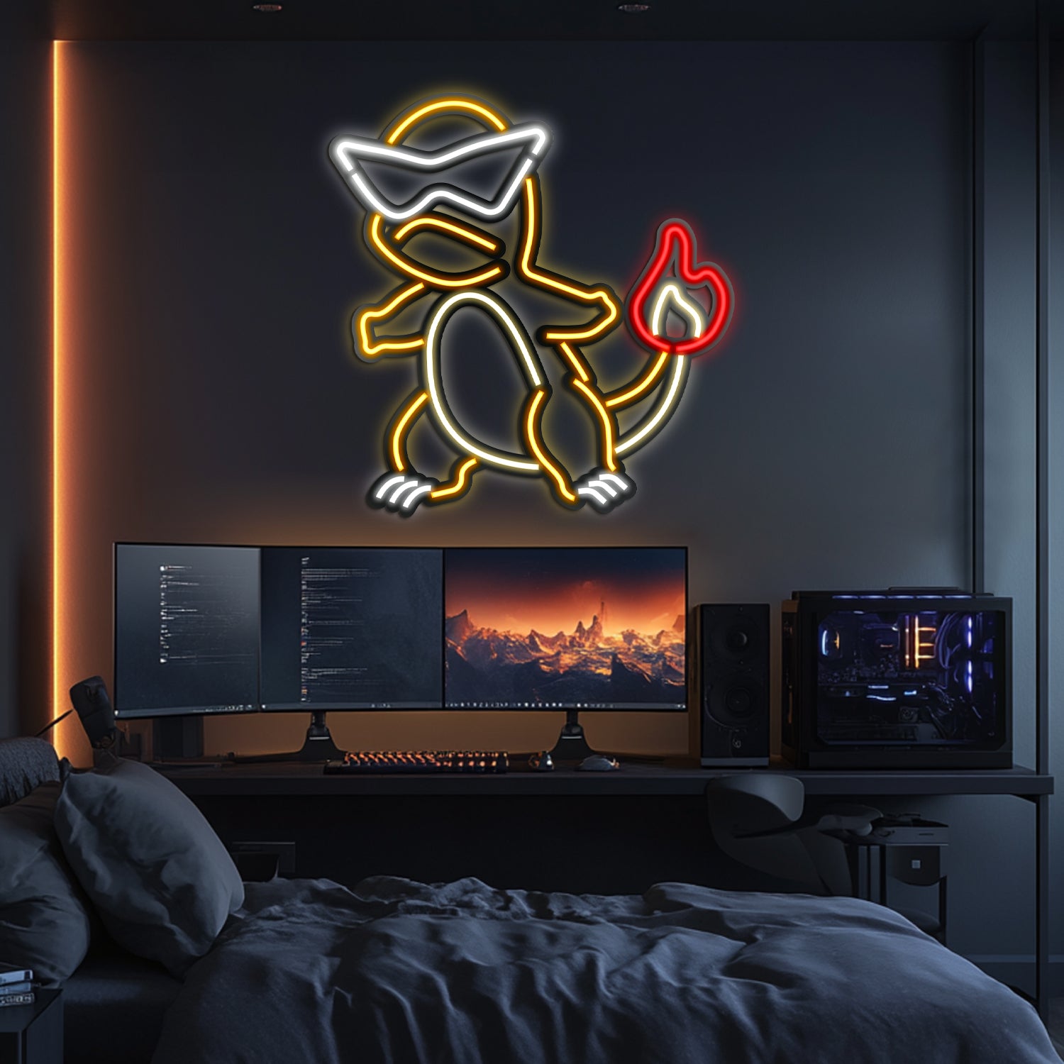 Charmender Metal Neon Wall Art- LN0049