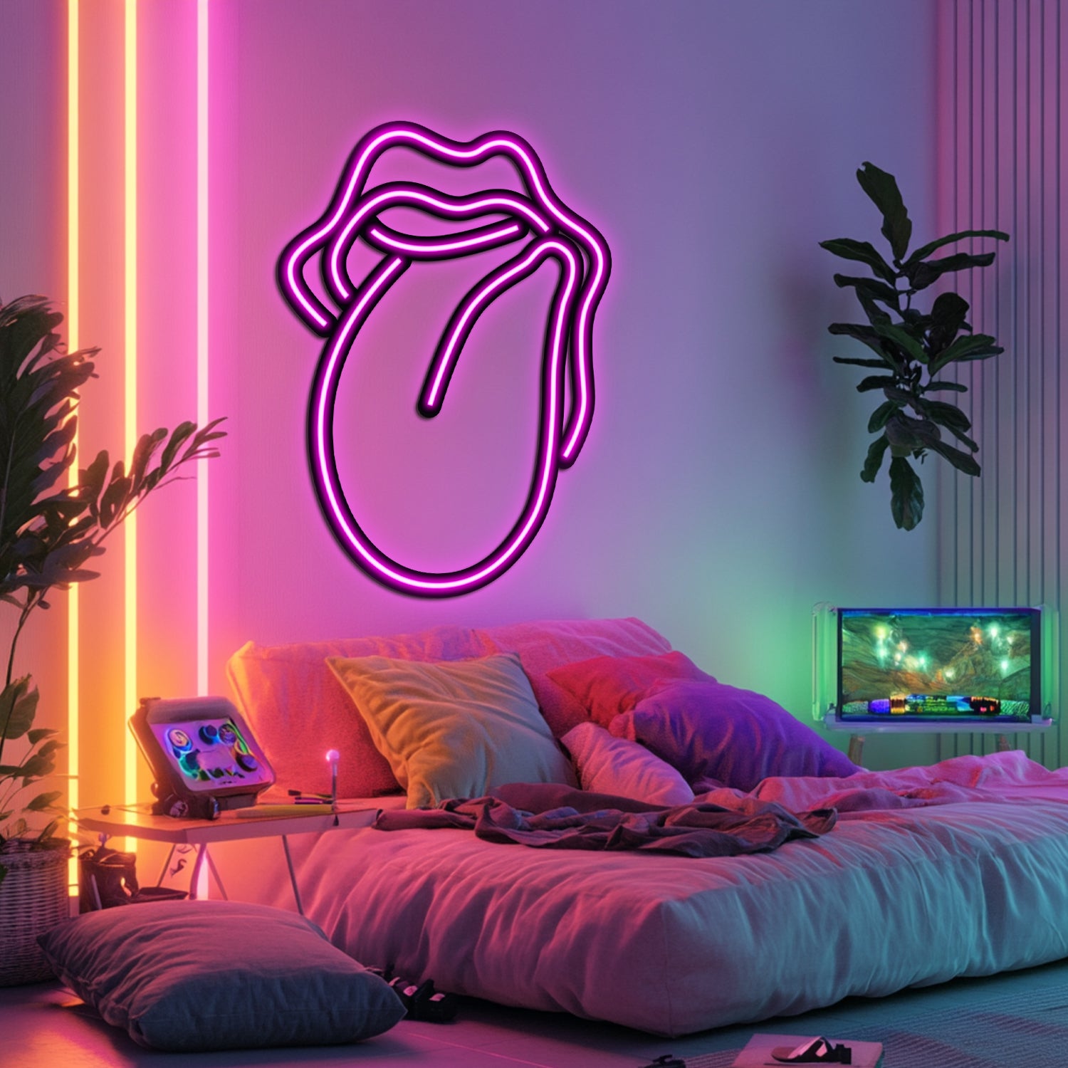 Lips  Metal Neon Wall Art- LN0066