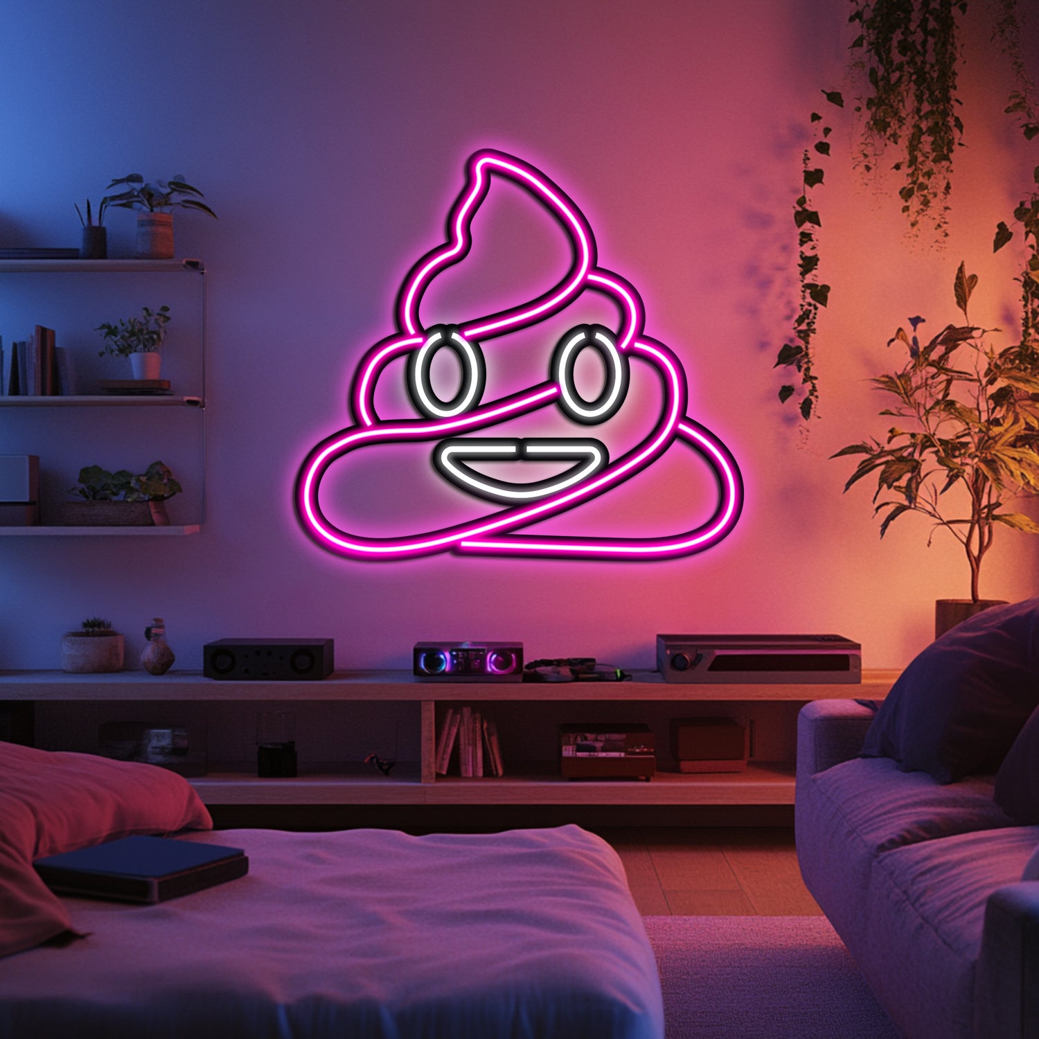 Emoji Poop Metal Neon Wall Art- LN0063