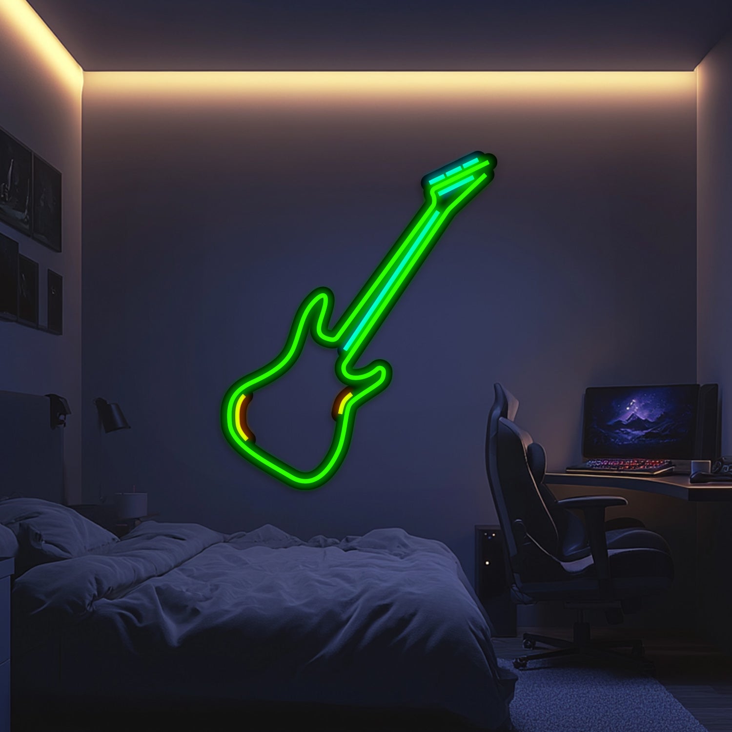 Guitar Metal Neon Wall Art- LN0089