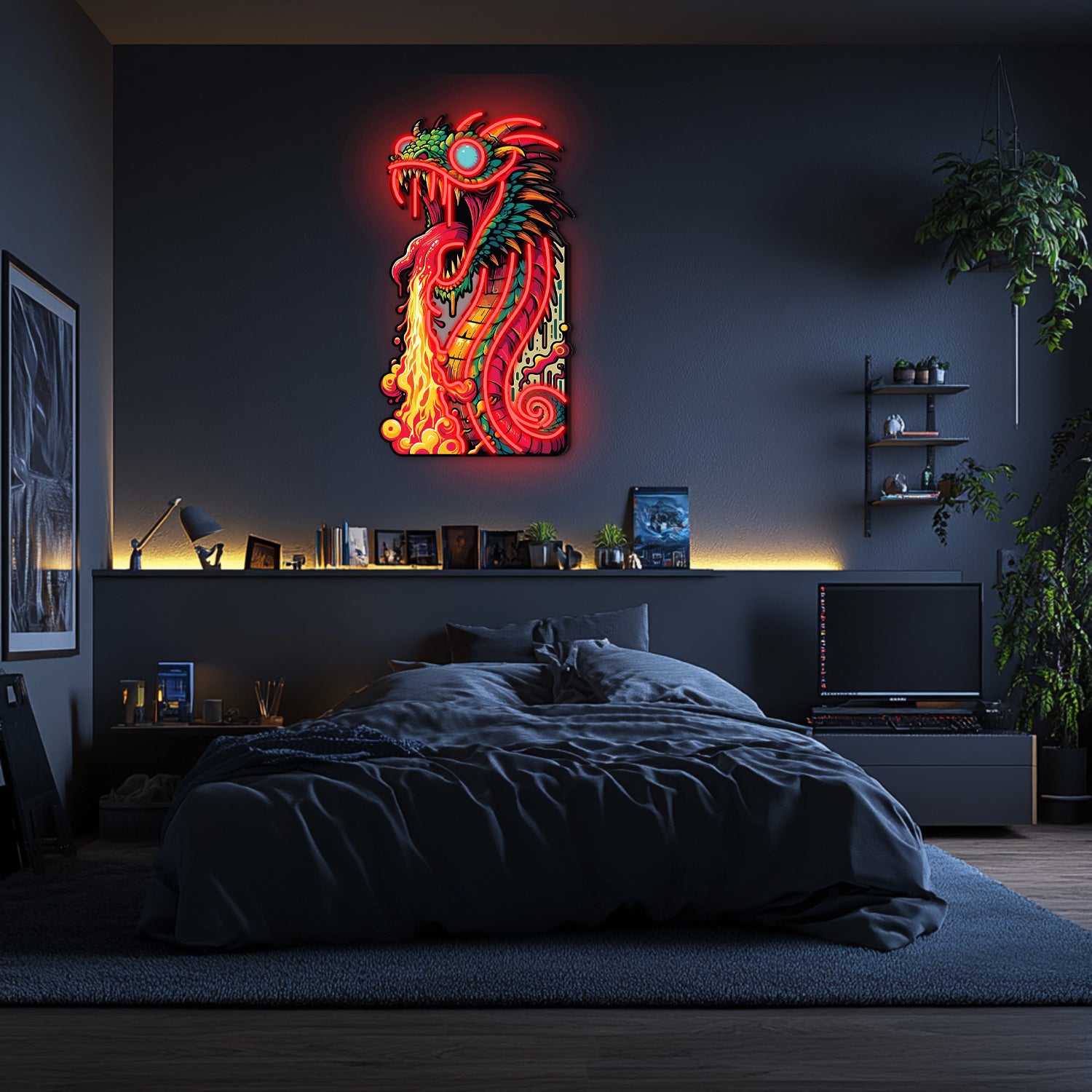 UV Printed Dragon Neon Wall Art- LV0010