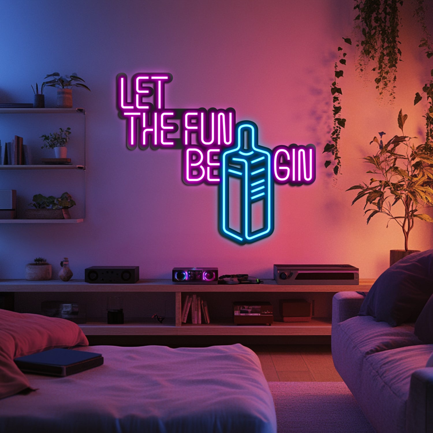 GIN Metal Neon Wall Art- LN0036