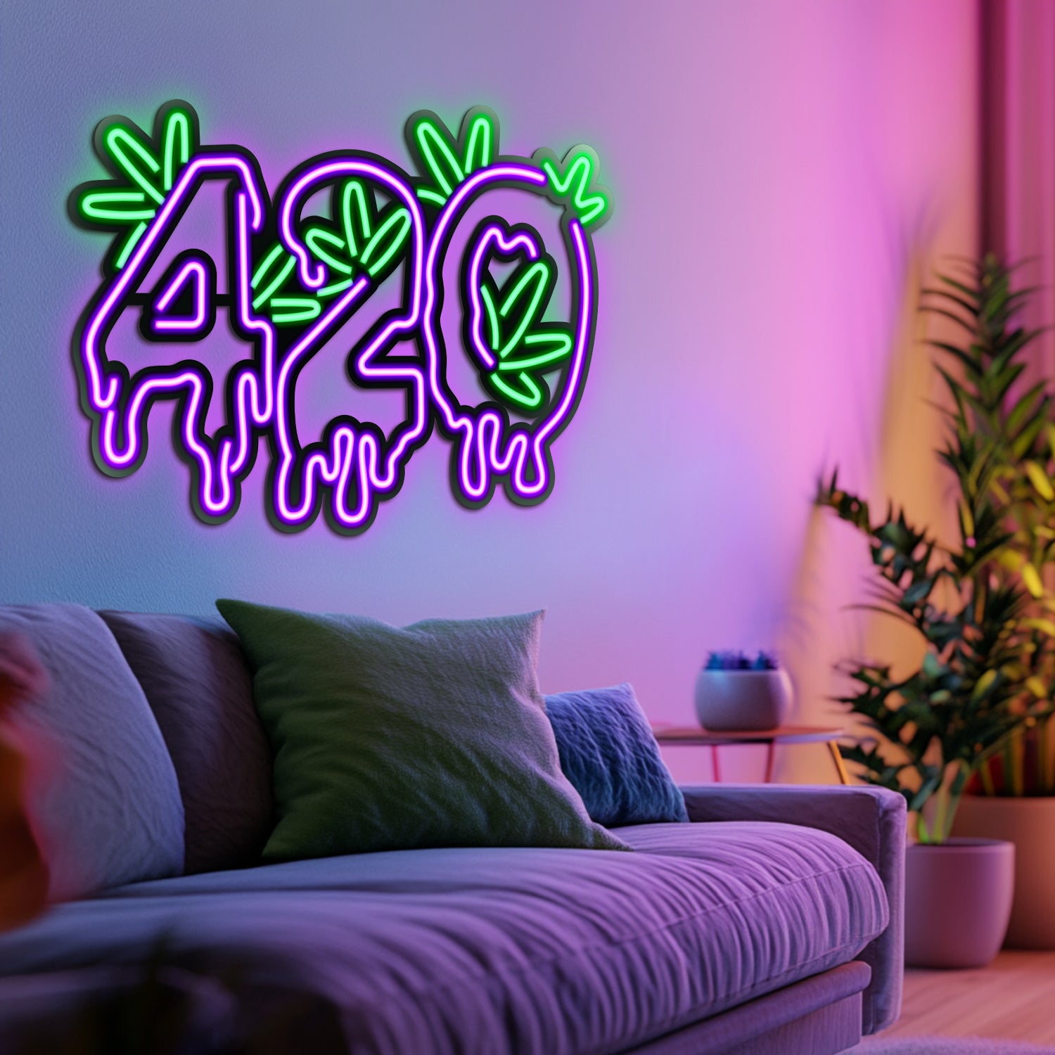 Weed Metal Neon Wall Art- LN0088