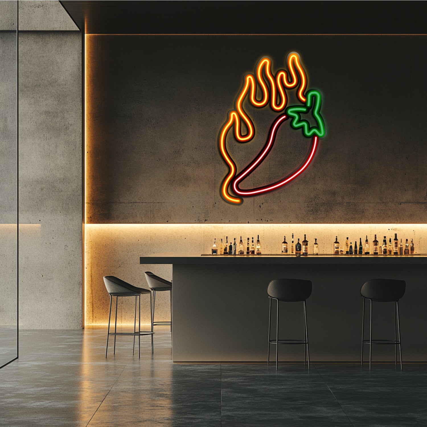 Chili Metal Neon Wall Art- LN0030