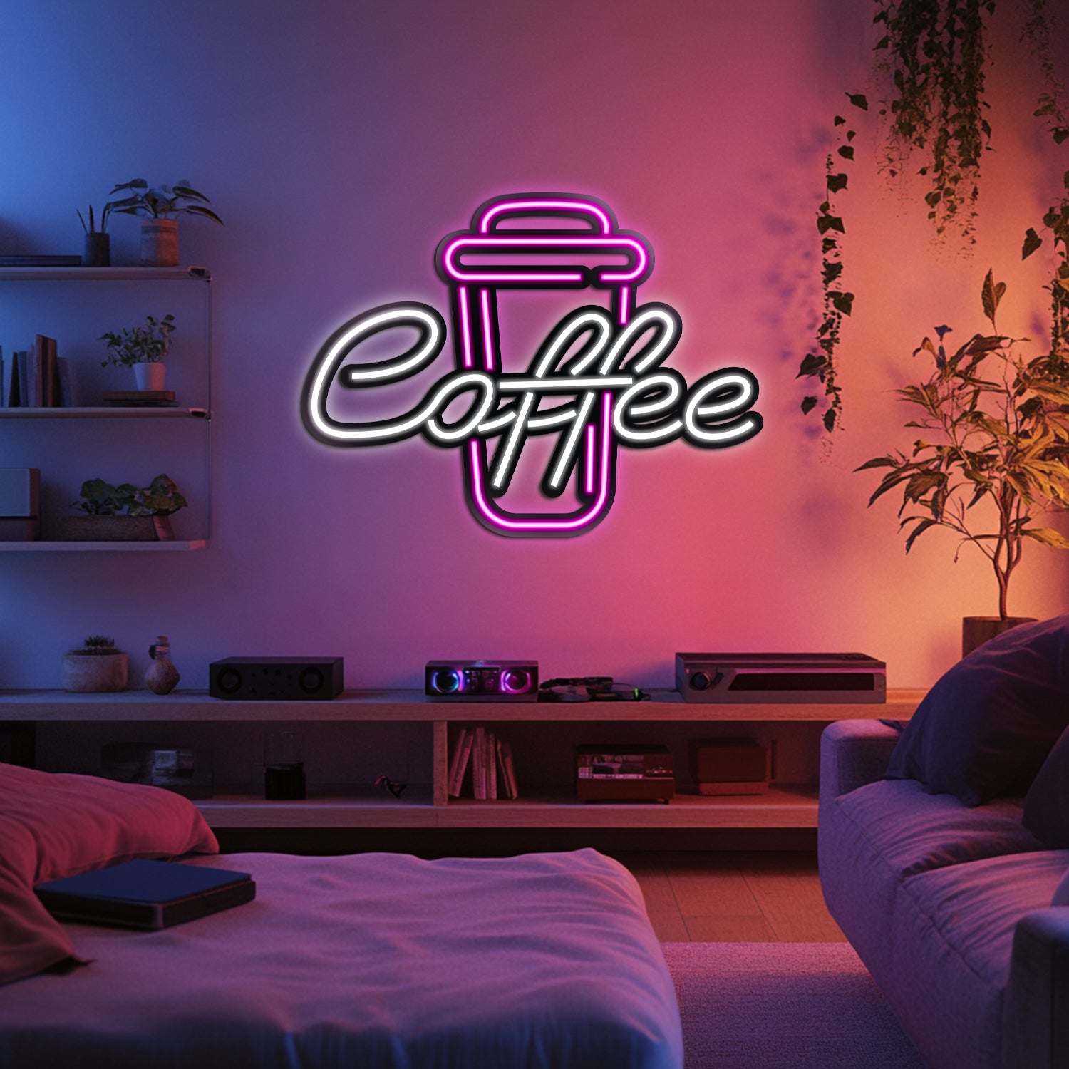 Coffee Lovers Metal Neon Wall Art- LN0032