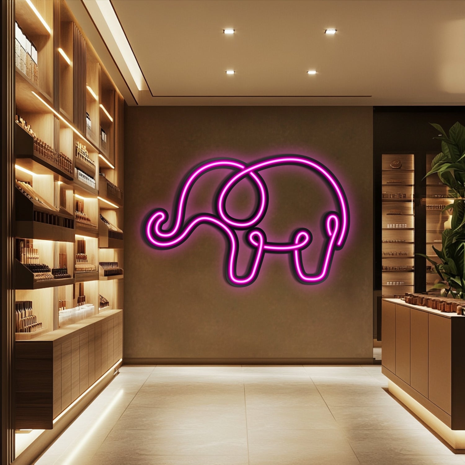 Elephant Metal Neon Wall Art- LN0020