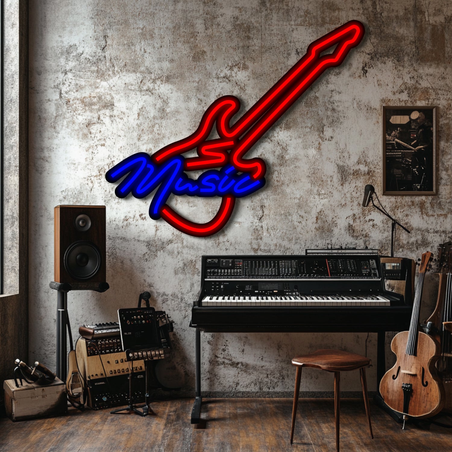 Guitar Music Metal Neon Wall Art- LN0090