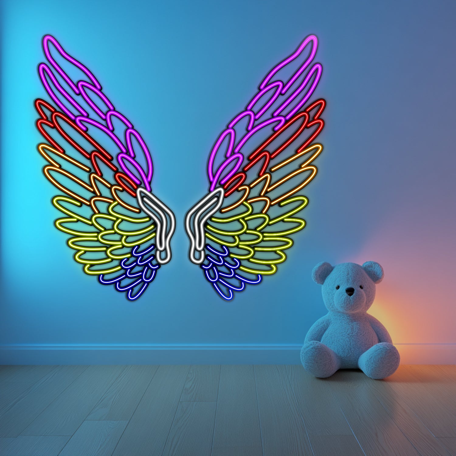 Rainbow Wing Metal Neon Wall Art- LN0013