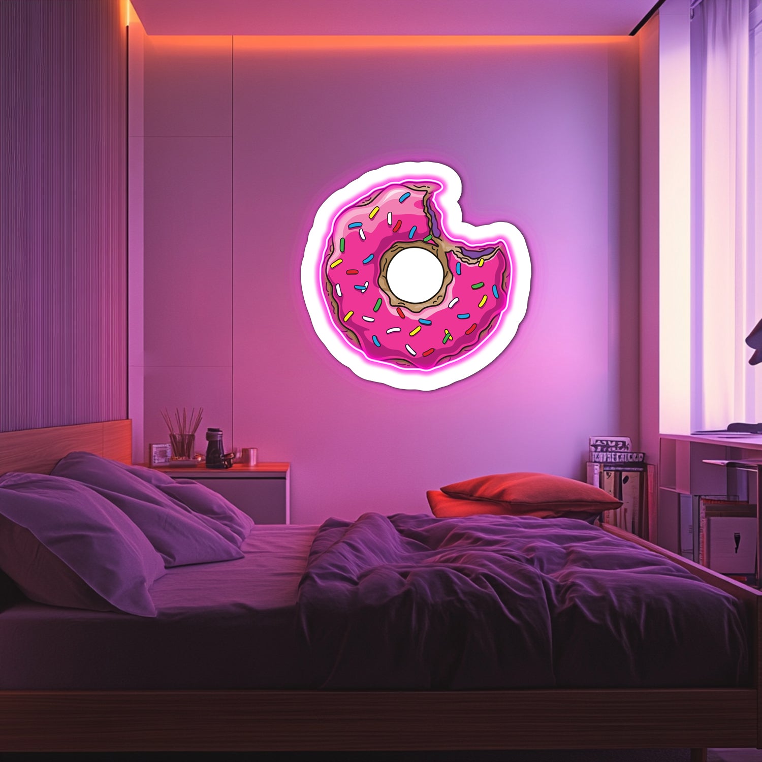 UV Printed Donut  Neon Wall Art- LV0068