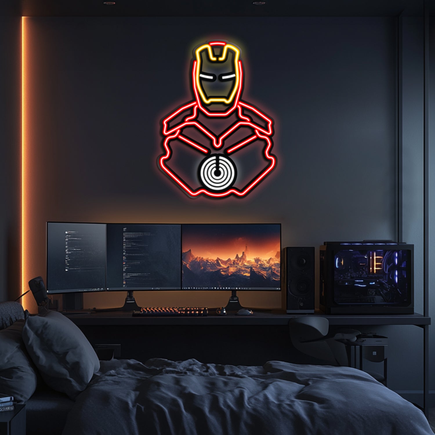 Iron Man Metal Neon Wall Art- LN0081