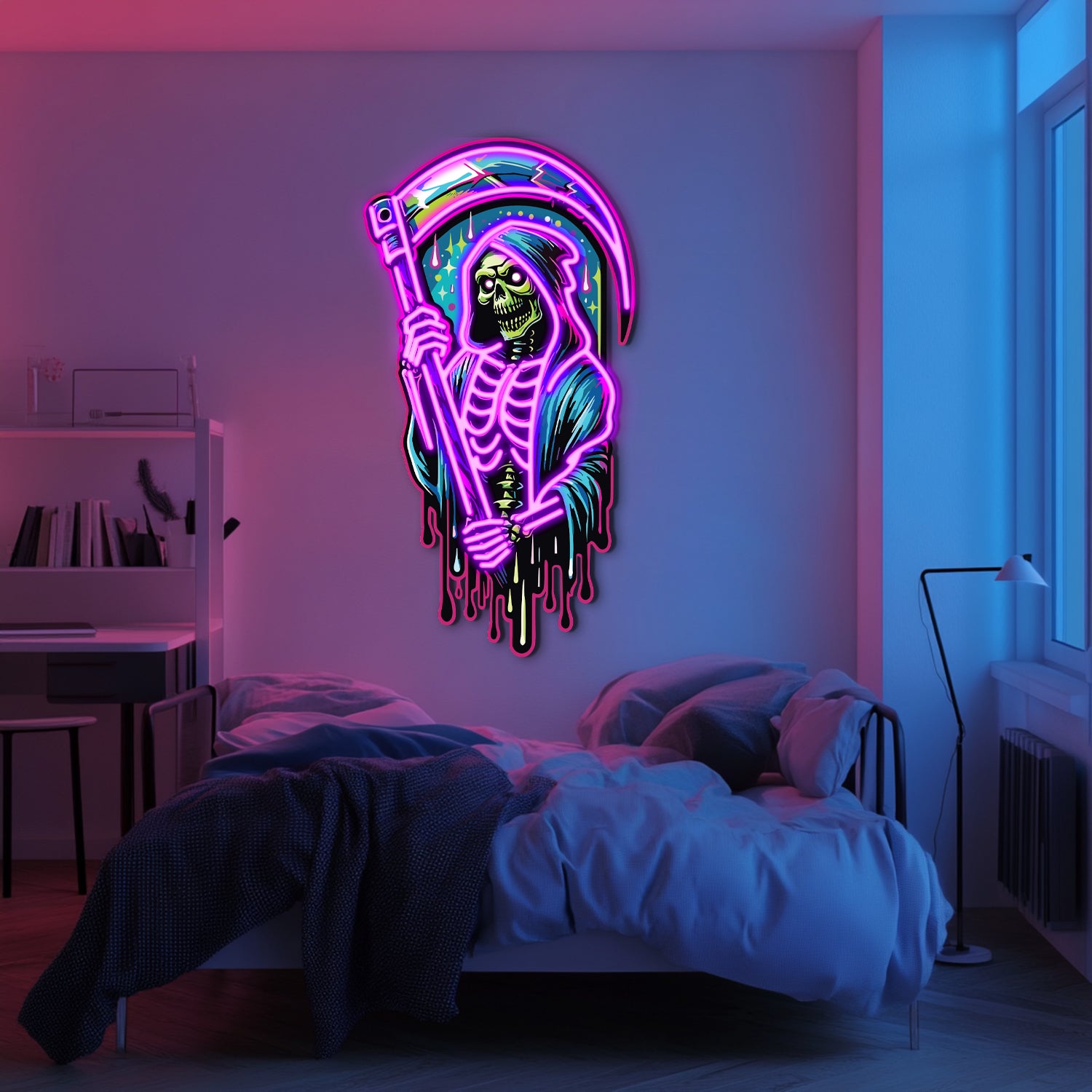 UV Printed Angel of Death Neon Wall Art- LV0004