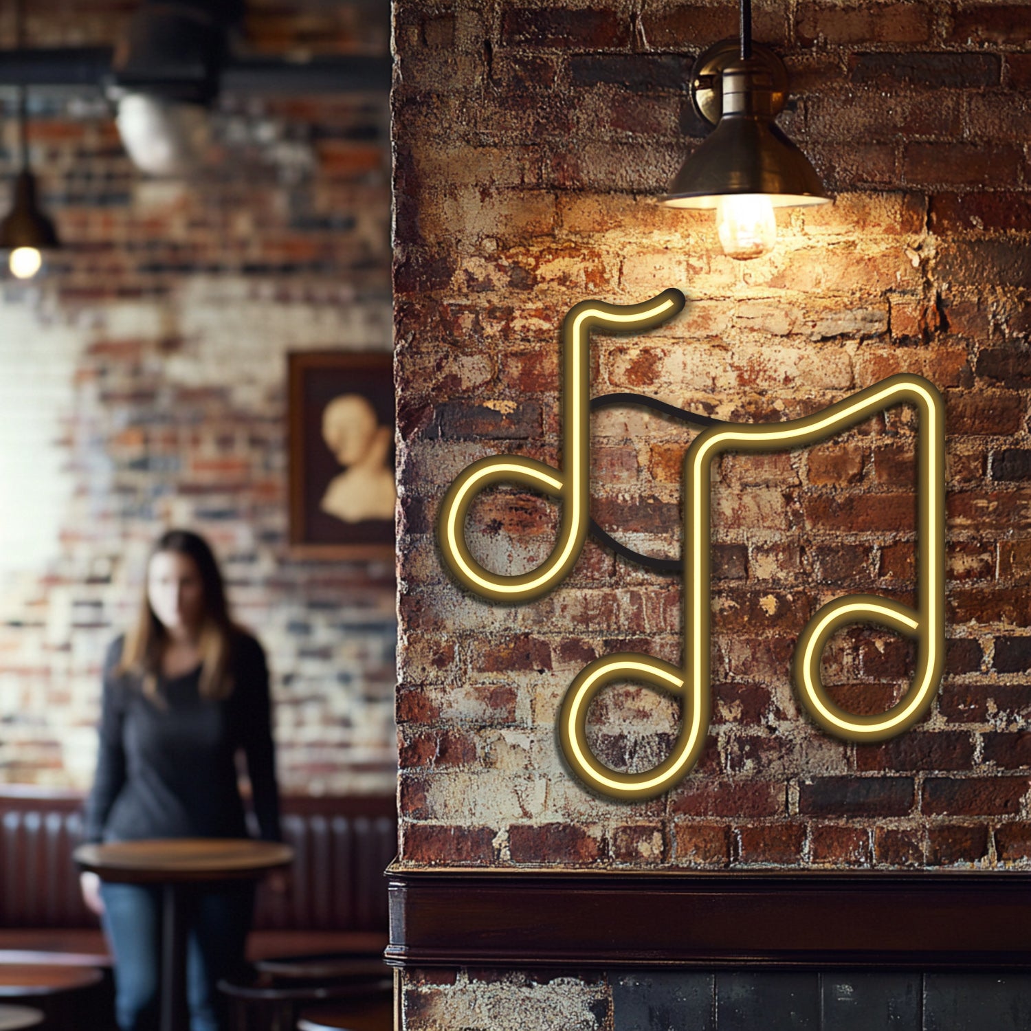 Music Notes Metal Neon Wall Art- LN0095