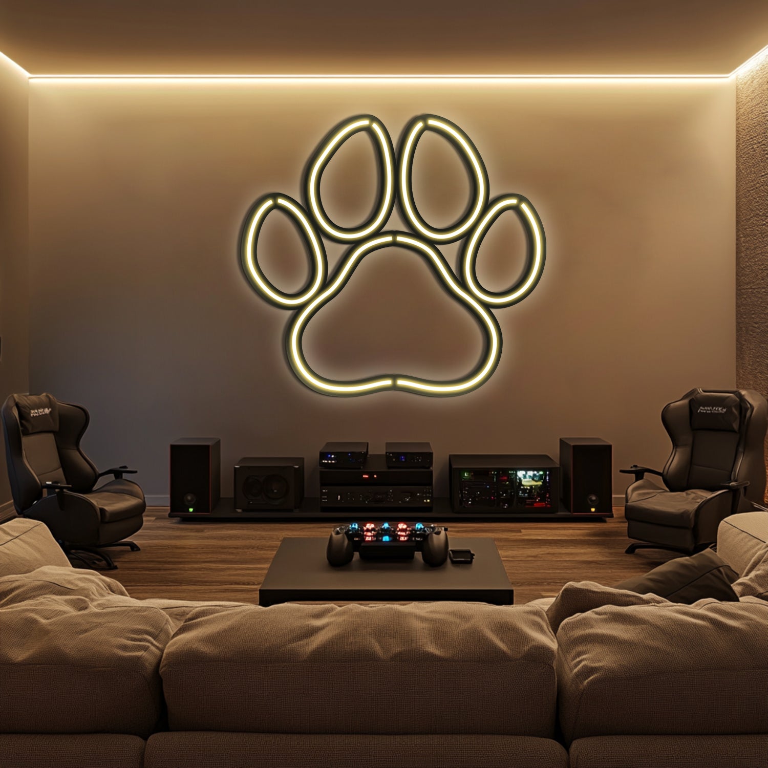 Paw Metal Neon Wall Art- LN0021