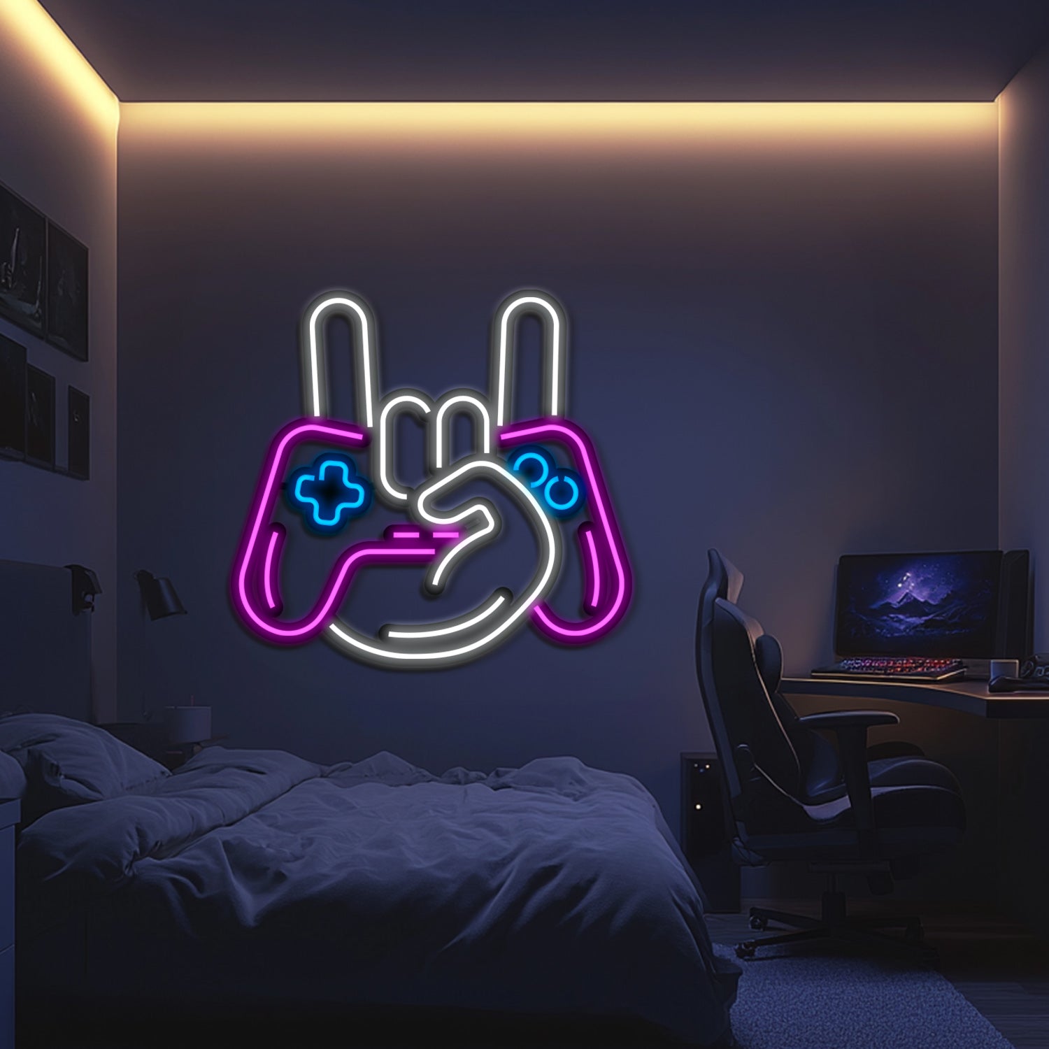 Rock'n'Game Metal Neon Wall Art- LN0116