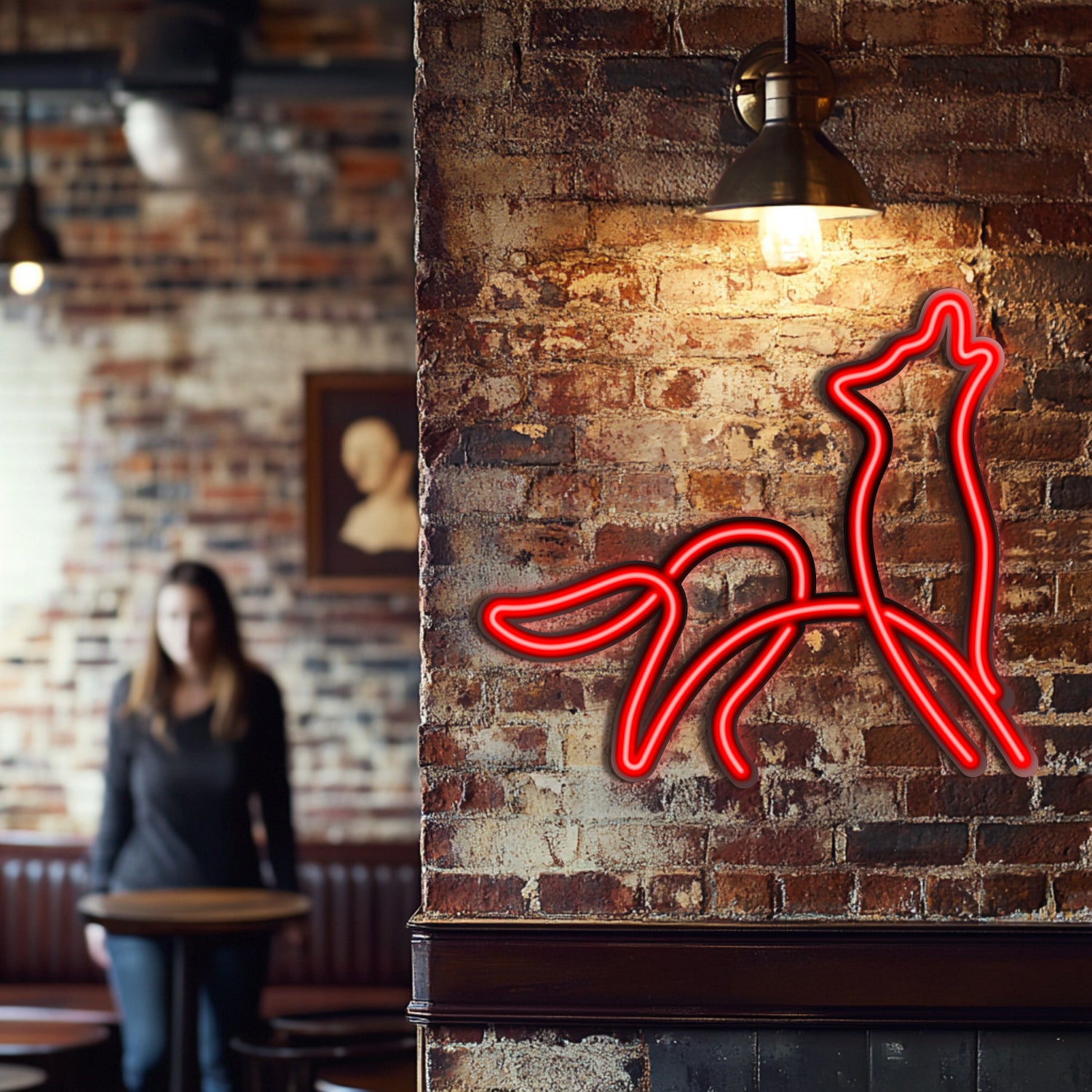 Wolf Metal Neon Wall Art- LN0023