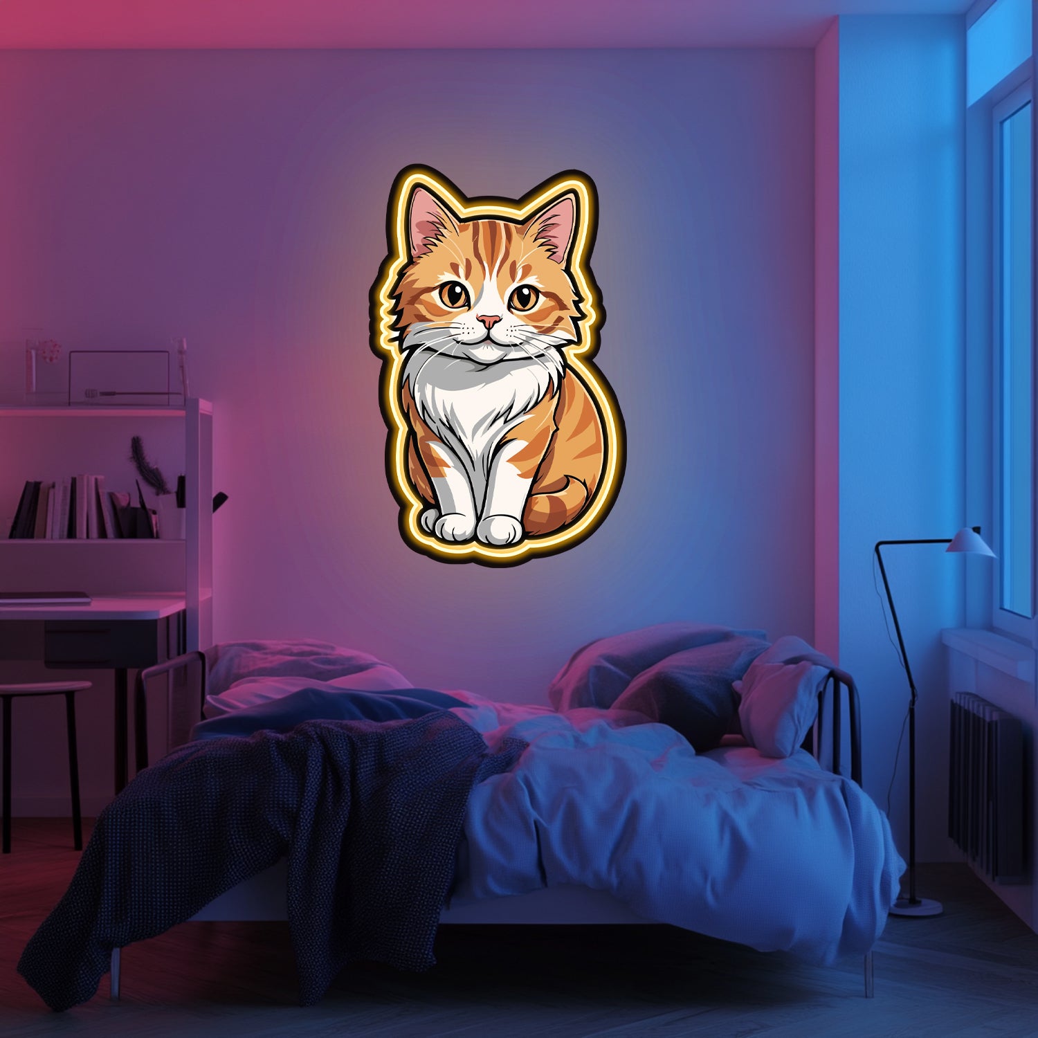 UV Printed Cat Neon Wall Art- LV0020