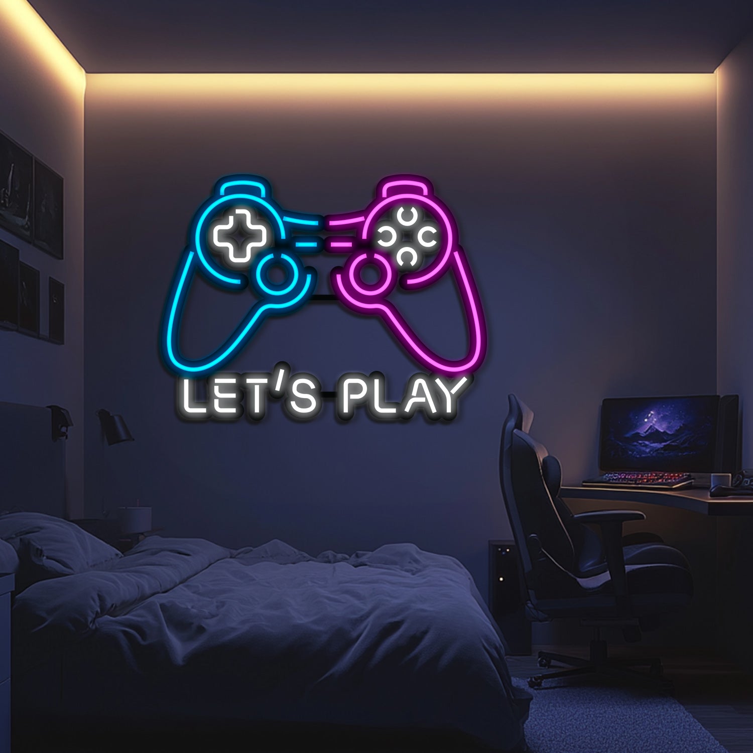 Let's Play Metal Neon Wall Art- LN0118