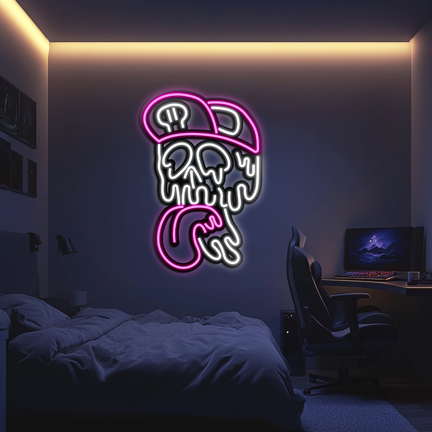 Skull Metal Neon Wall Art- LN0050