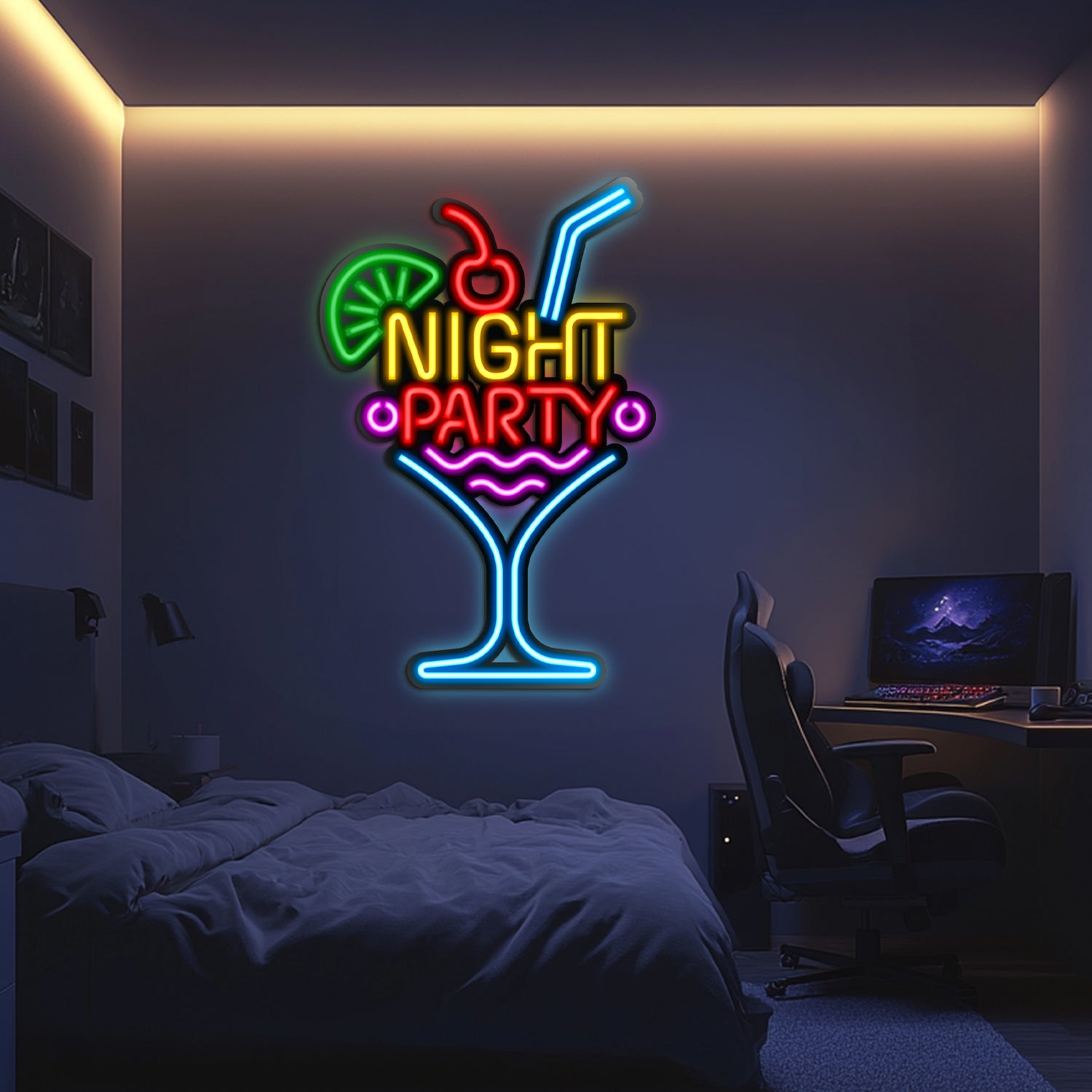 Night Party Metal Neon Wall Art- LN0037