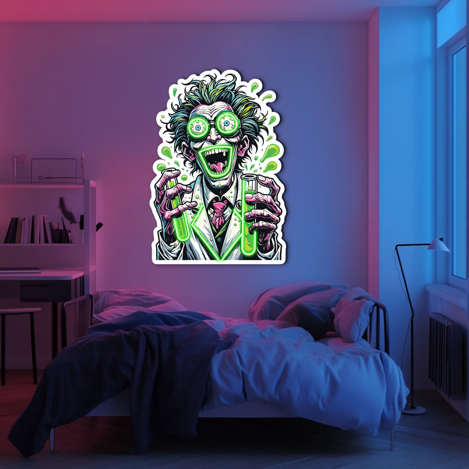 UV Printed Crazy Professor Neon Wall Art- LV0009