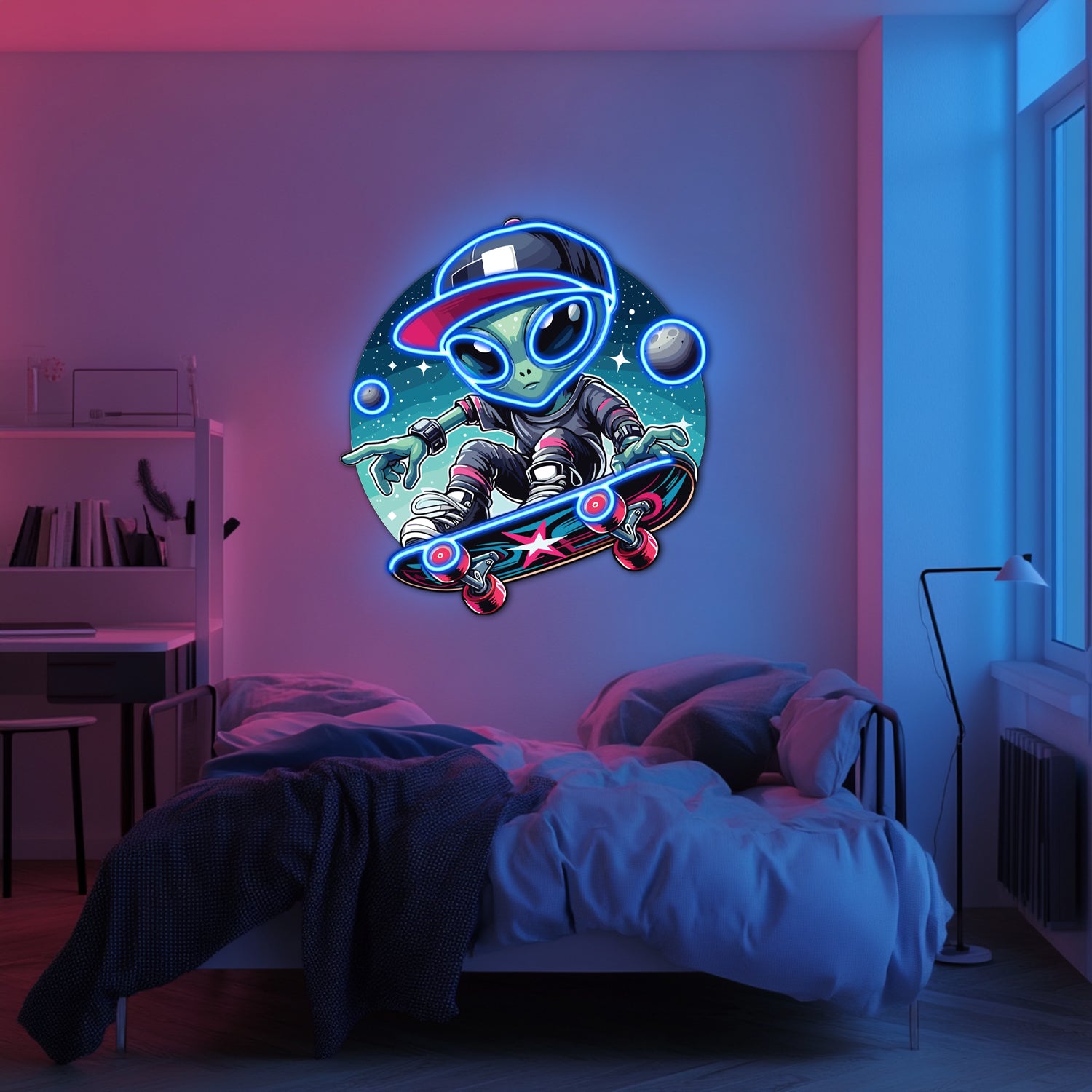 UV Printed Alien Neon Wall Art- LV0082