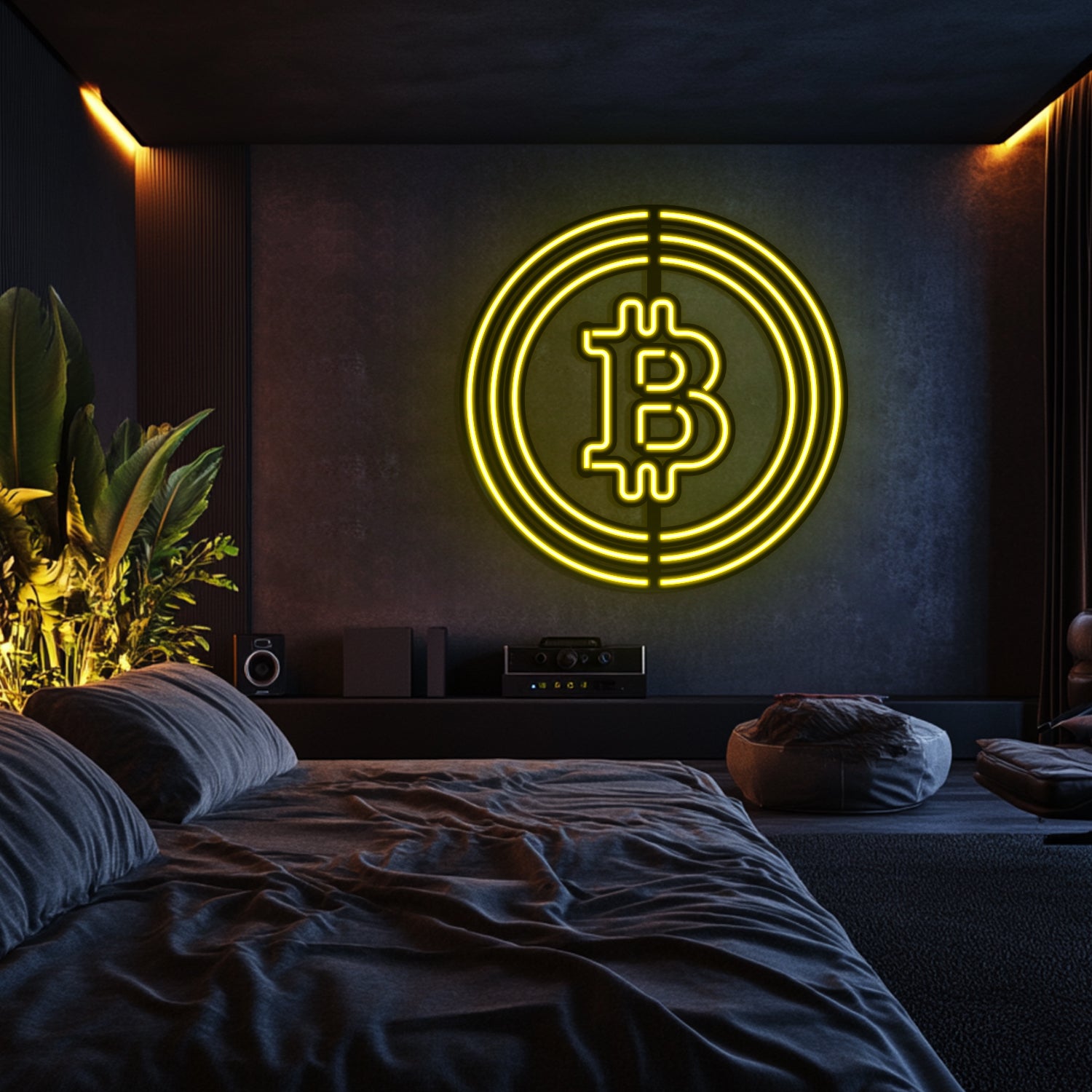 Bitcoin Metal Neon Wall Art- LN0001