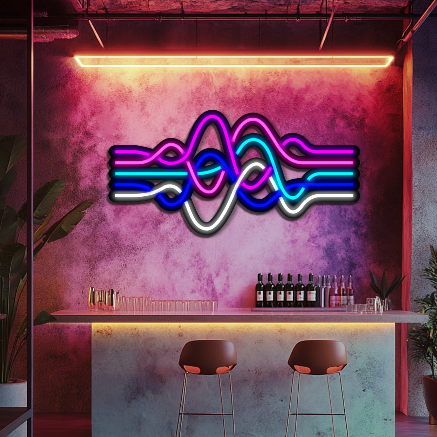 Soundwave Metal Neon Wall Art- LN0096