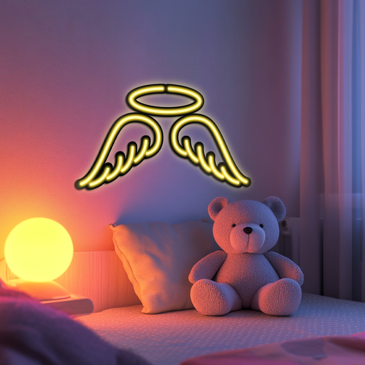 Emoji Angel Metal Neon Wall Art- LN0056