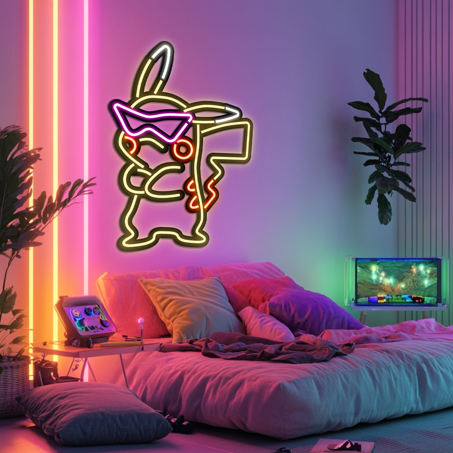 Pikachu Metal Neon Wall Art- LN0250