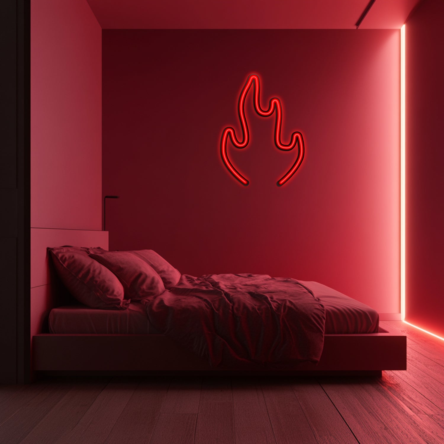 Emoji Flame Finger Metal Neon Wall Art- LN0059