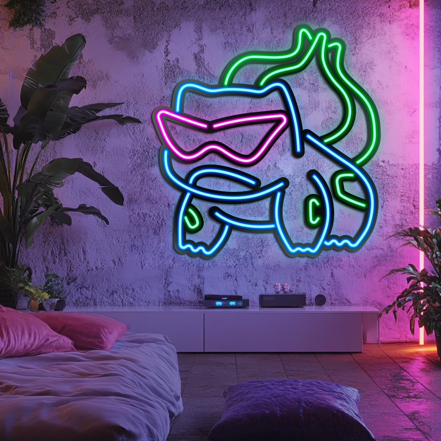 Bulbasaur Metal Neon Wall Art- LN0048