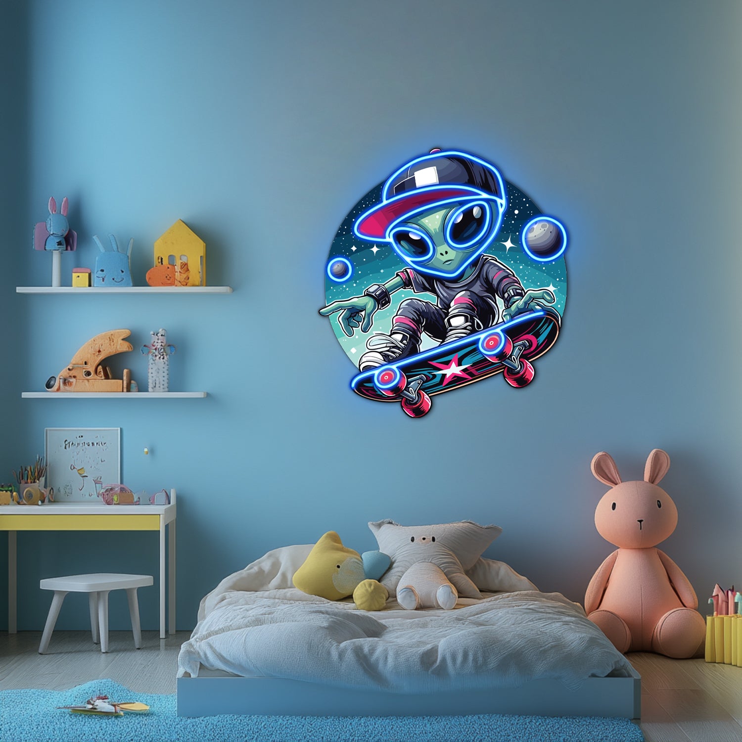 UV Printed Alien Neon Wall Art- LV0082