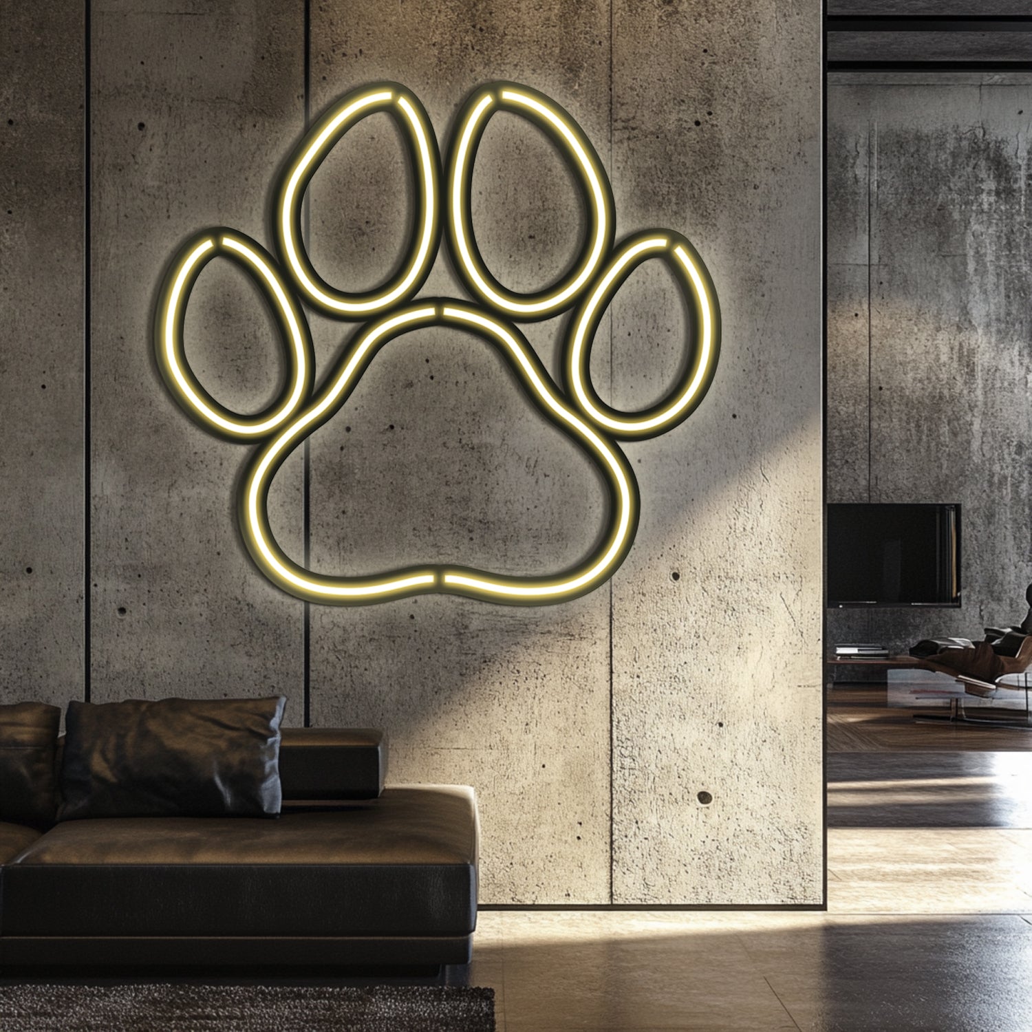 Paw Metal Neon Wall Art- LN0021