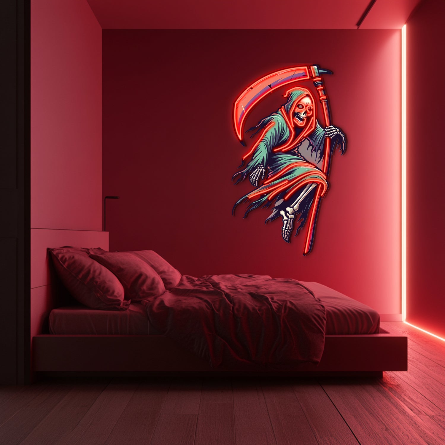 UV Printed Angel of Death Neon Wall Art- LV0003