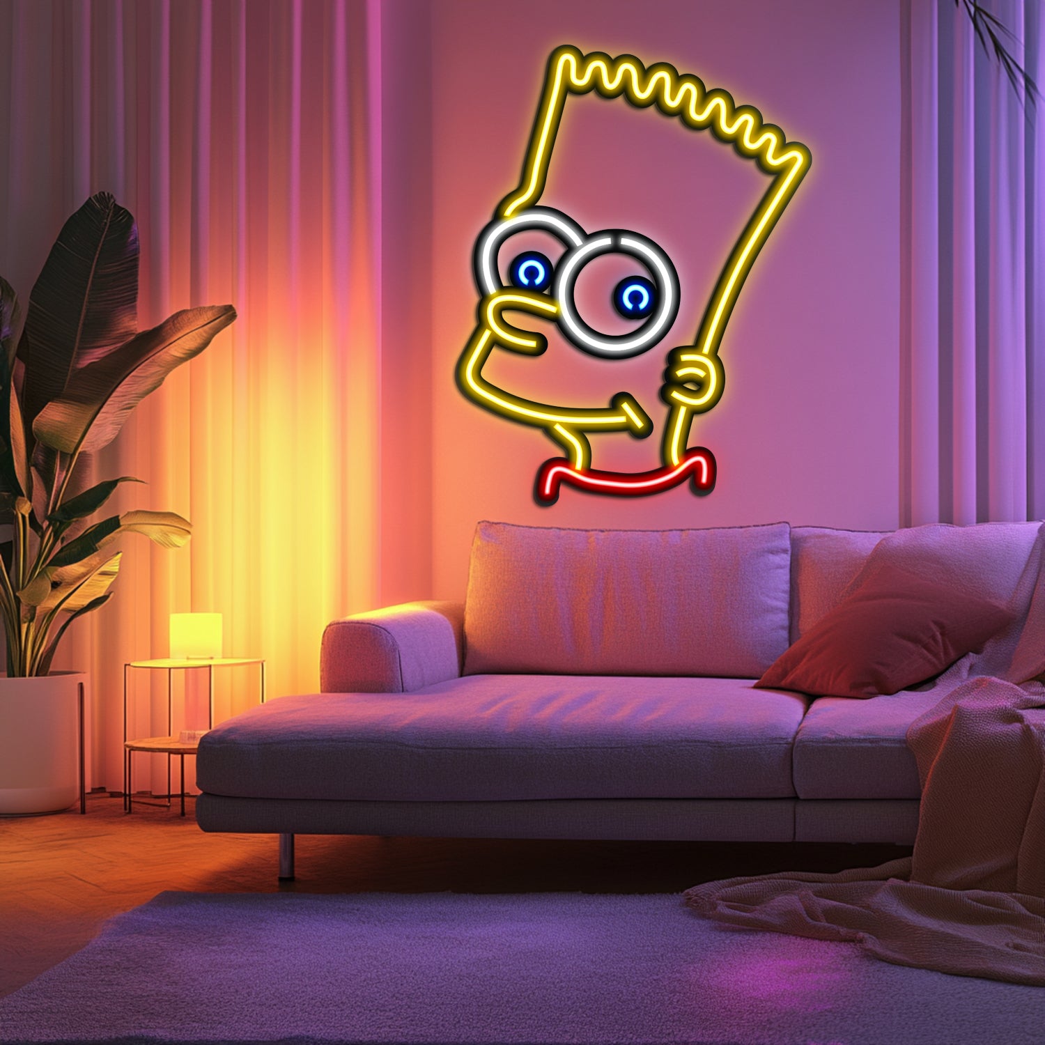 Simpson Metal Neon Wall Art- LN0053