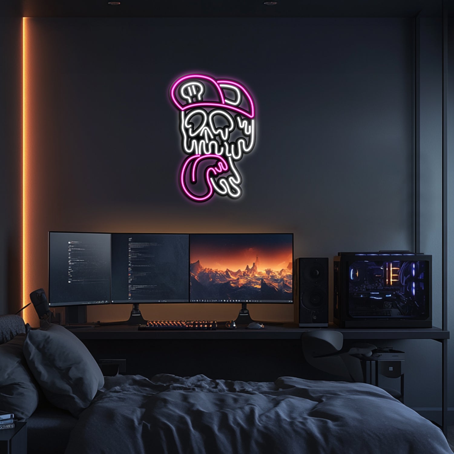 Skull Metal Neon Wall Art- LN0050