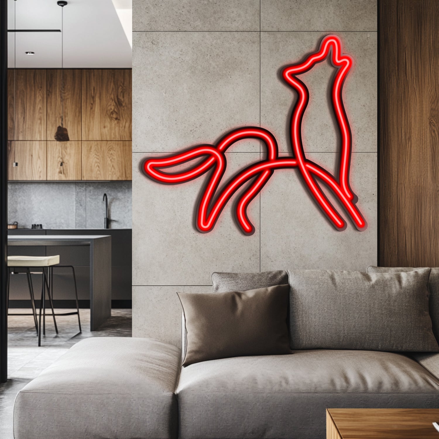 Wolf Metal Neon Wall Art- LN0023