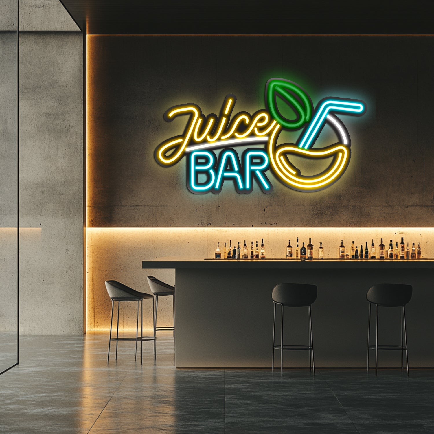 Juice Bar Metal Neon Wall Art- LN0035