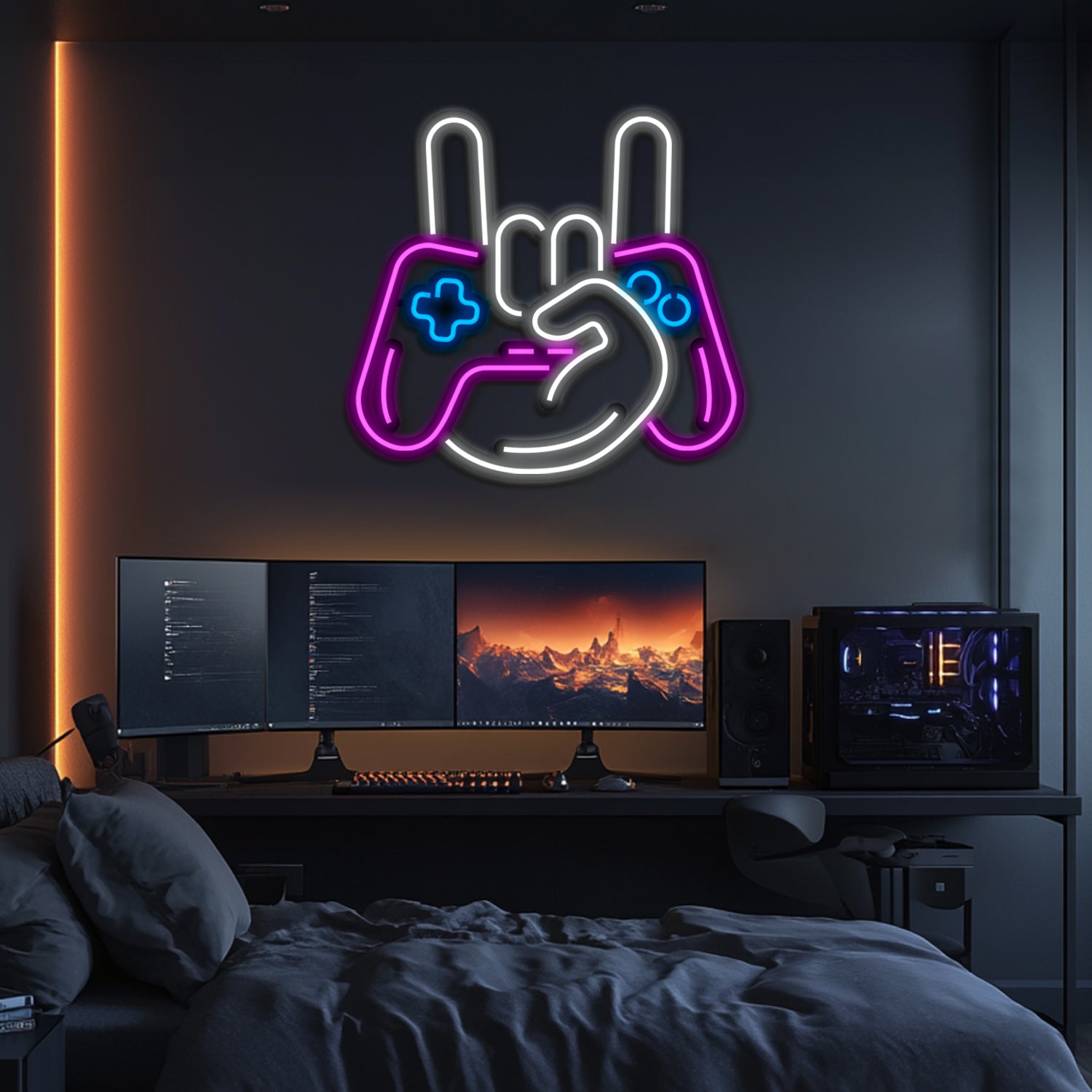 Rock'n'Game Metal Neon Wall Art- LN0116