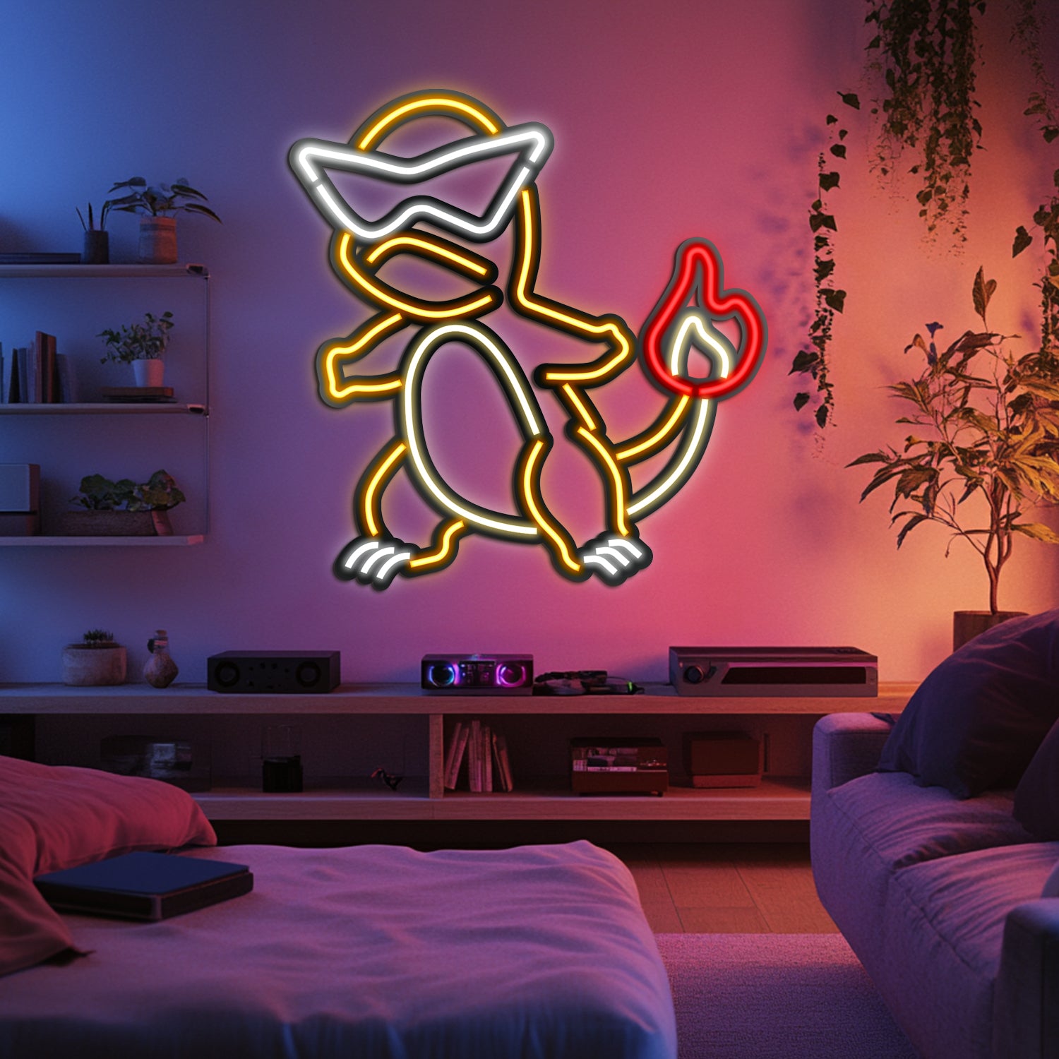 Charmender Metal Neon Wall Art- LN0049