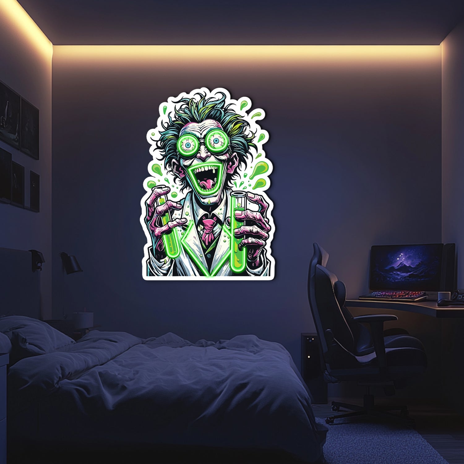 UV Printed Crazy Professor Neon Wall Art- LV0009