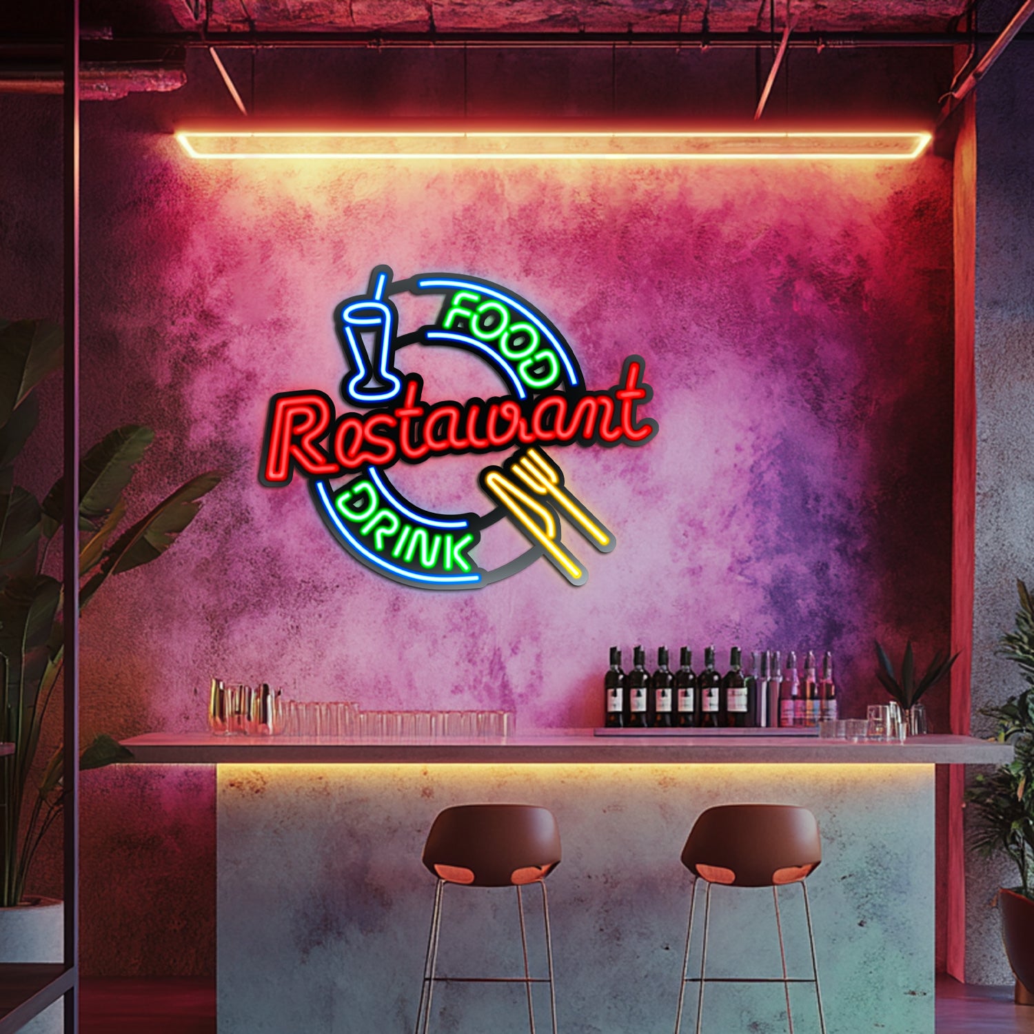 Restaurant Metal Neon Wall Art- LN0043