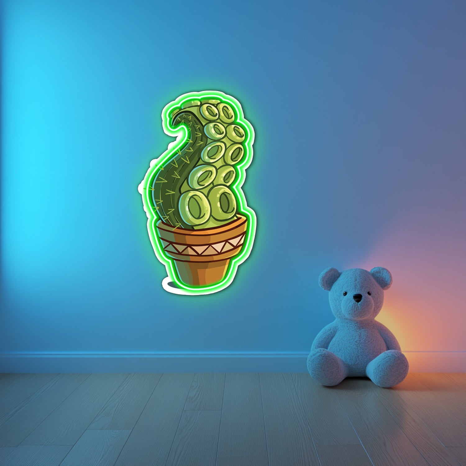 UV Printed Cactus Neon Wall Art- LV0061