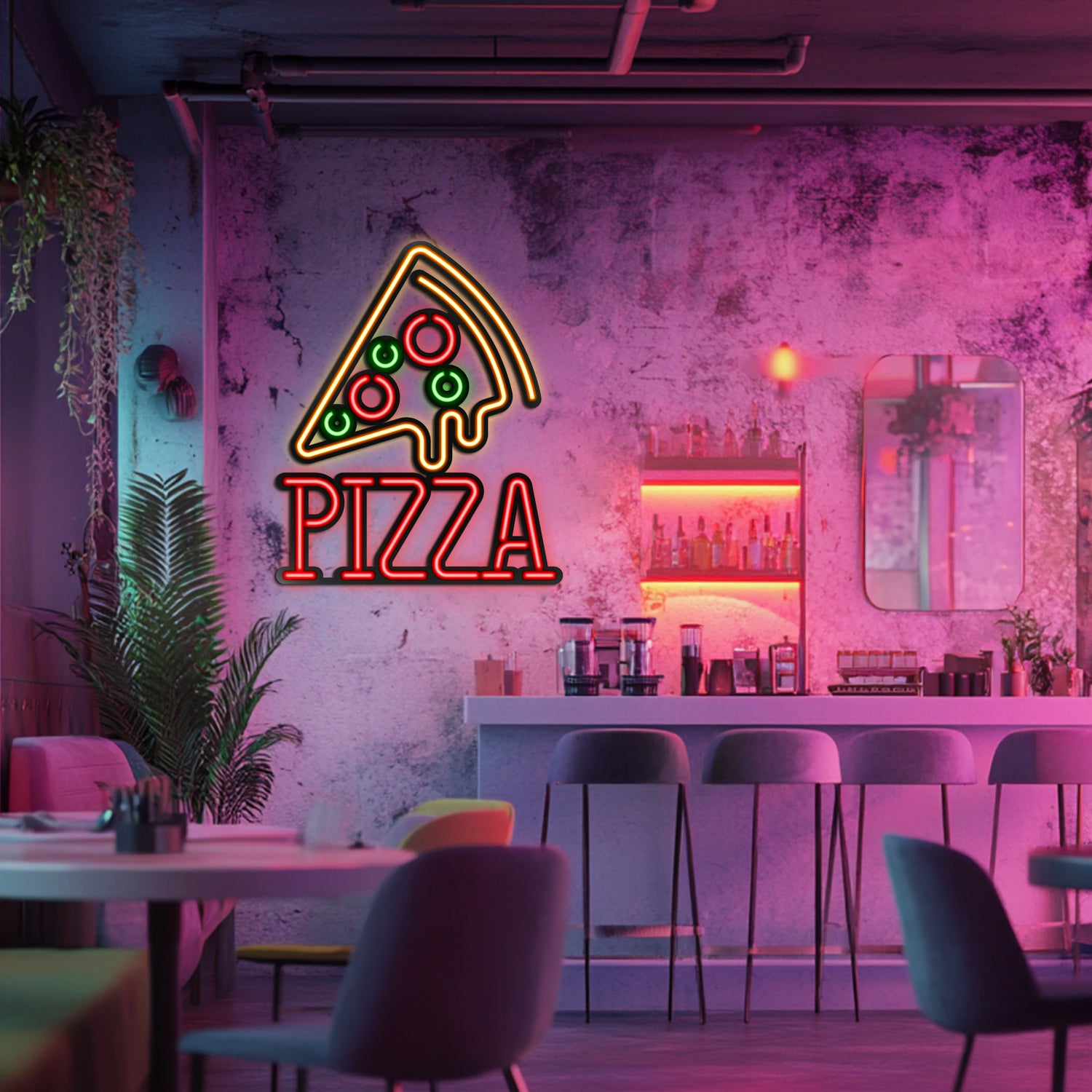 Pizza Metal Neon Wall Art- LN0040