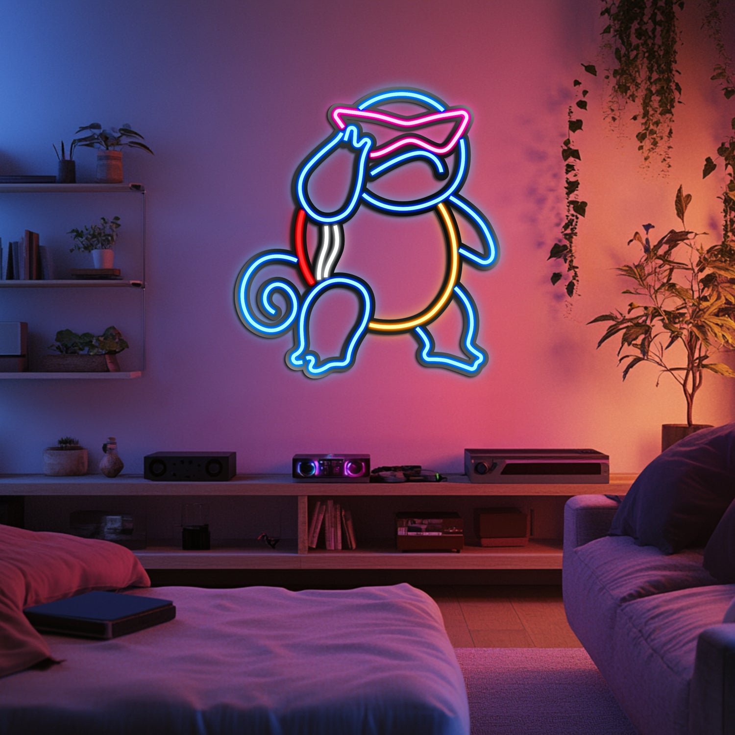 Squirtle Metal Neon Wall Art- LN0051